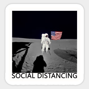 Social Distancing Black Sticker